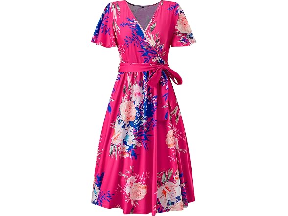 Laishen Women (XL) V Neck Short Sleeves Dress
