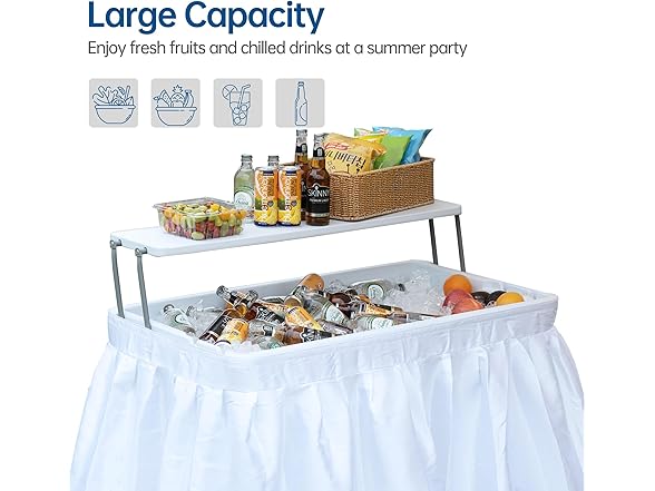 Winlice Outdoor Ice Cooler Folding Table, Portable Cooler Ta (Open Box)