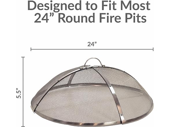Sunnydaze 24" Round Stainless Steel Spark Screen