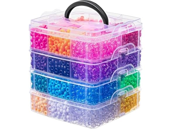 Simetufy 4200Pcs Pony Beads Bulk Kit
