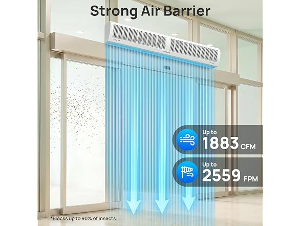 TURBRO 60 in Air Curtain Fan, White