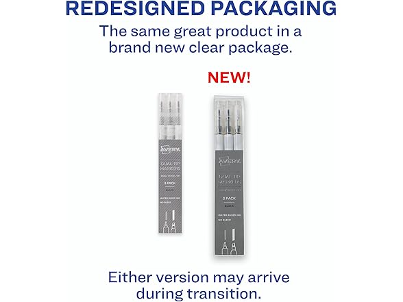 AVERY Dual Tip Markers - Fine Tip and Chisel Tip 3Pk
