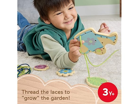 Fisher-Price Wood Preschool Toy Lacing Activity Cards