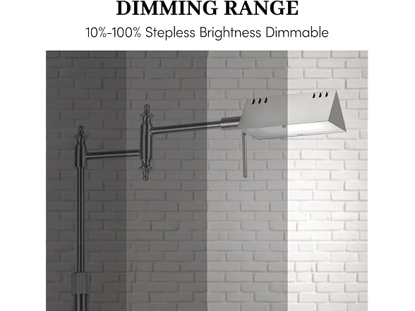 Bairth Brushed Nickel Reading Floor Lamp