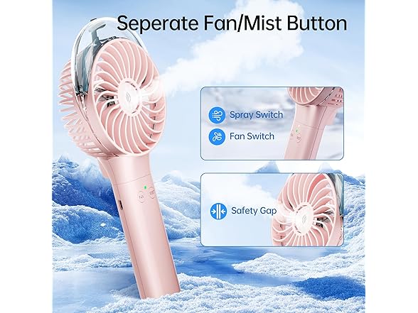 Rechargeable Handheld Misting Fan