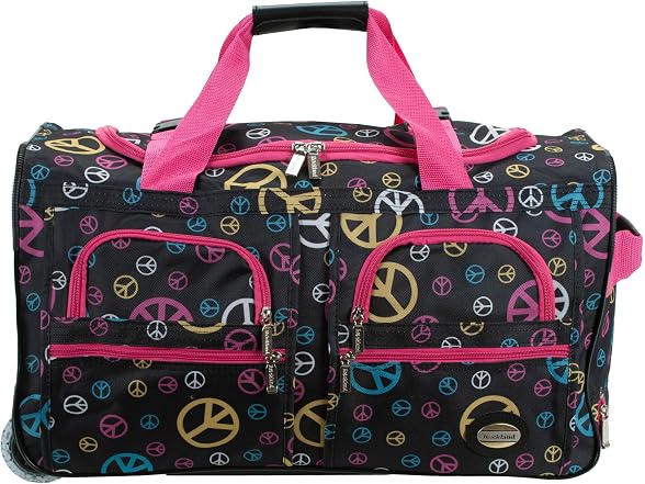 Rockland 22" Polyester Rolling Duffel Bag, Peace