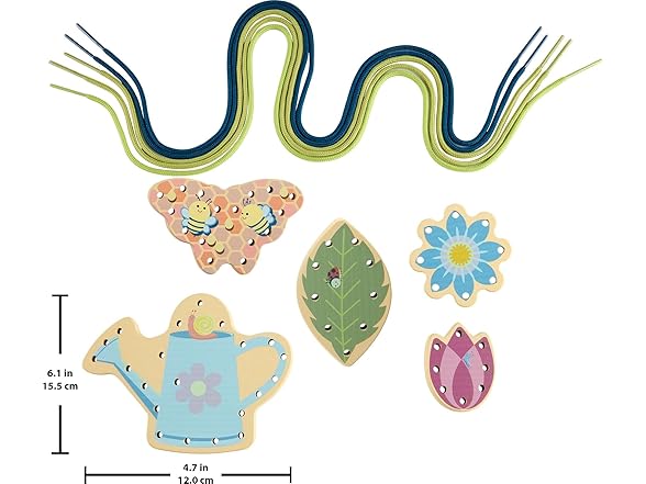 Fisher-Price Wood Preschool Toy Lacing Activity Cards