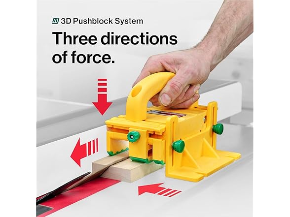 MICROJIG GRR-RIPPER GR-100 3D Table Saw Pushblock, Yellow