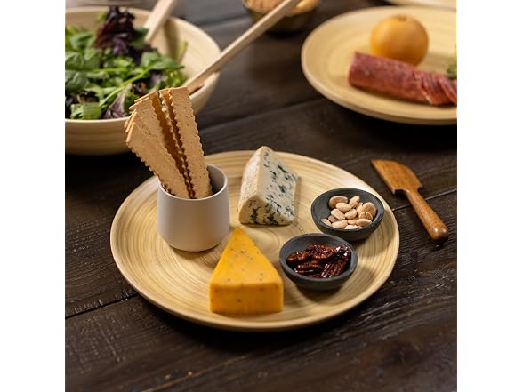 LEXA 4-Piece Handcrafted Bamboo Serving Set