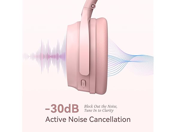 Noise Cancelling Bluetooth Headphones, Pink