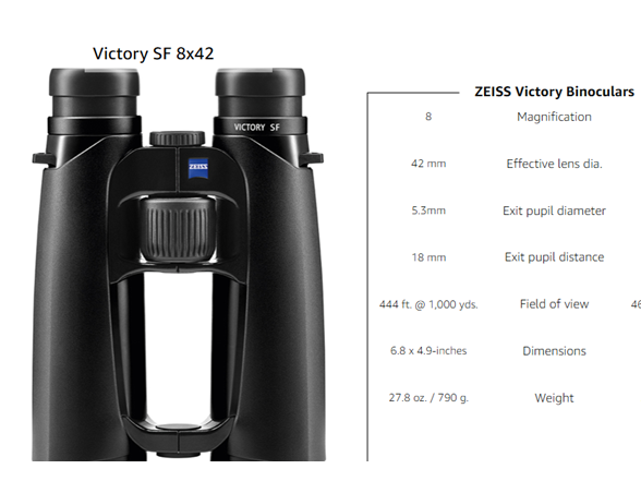 ZEISS Victory SF Binocular 8x42