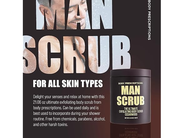 4Pk Mens Exfoliating Body Scrub