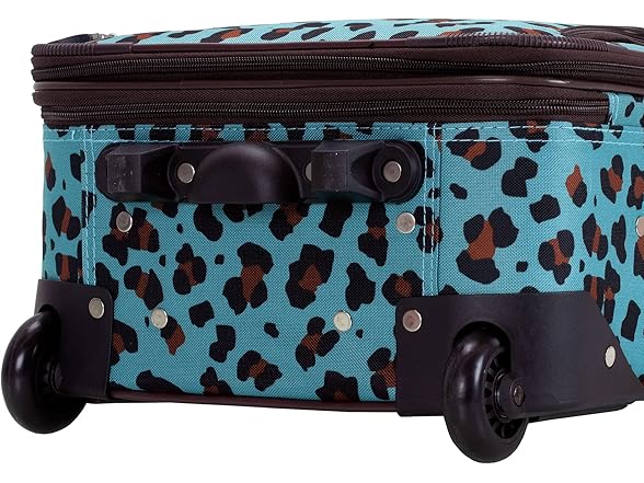 Rockland 4Pc Softside Blue Leopard Luggage Set