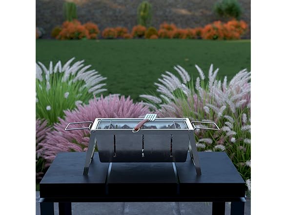 Fire Sense Stainless Steel Foldaway Charcoal Grill