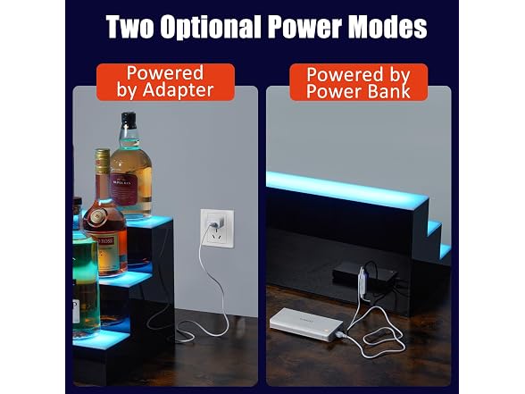 30'' LED Lighted Liquor Bottle Shelf, 3 Tier