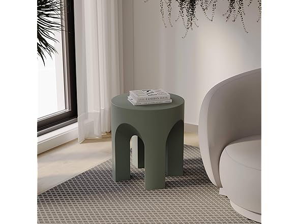 LeisureMod Crus Fiberstone Side Table