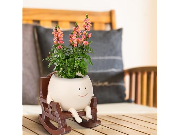 Boomluck GAR-57 Rocking Chair Flower Pot Planter
