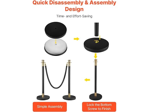 Crowd Control Stanchion, Set of 6 Pieces