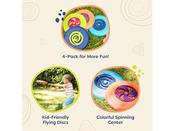 B. toys Flying Disc Set, Disc-Oh! 4 Colorful Discs