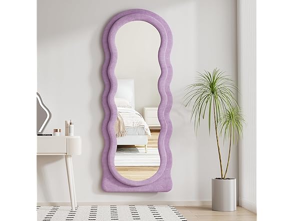 Wavy Full Length Mirror with Stand
