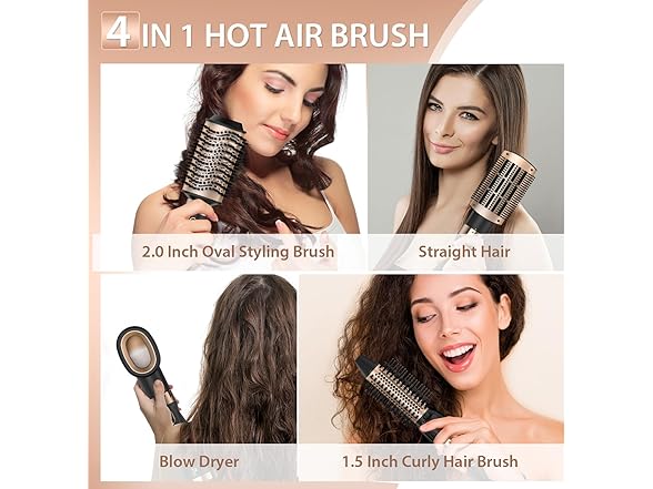 Nicebay Hair Dryer Brush with 4 attachments