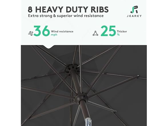 JEAREY 10FT Patio Market Umbrella
