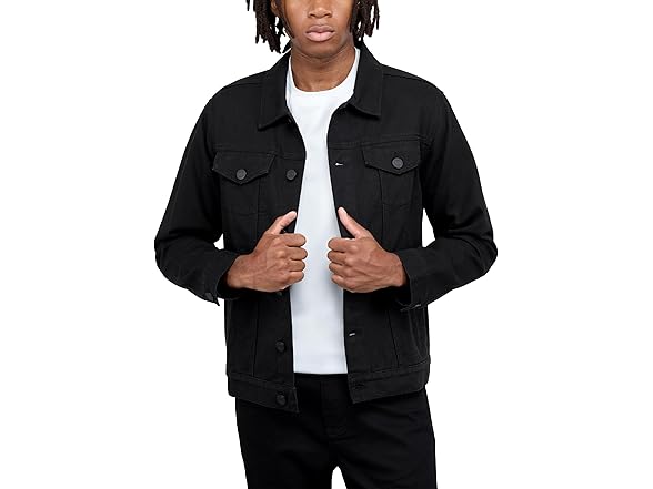 X RAY Mens Denim Jacket, Washed Ripped D