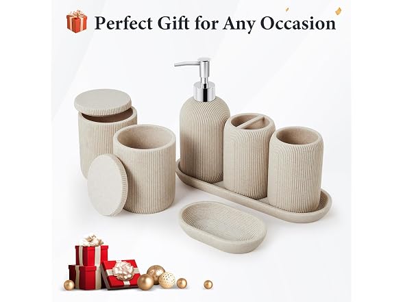 Z ZONAMA 7 Piece Bathroom Accessories Set