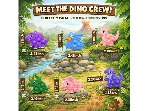 BicMan 30pcs Dinosaur Pop Its