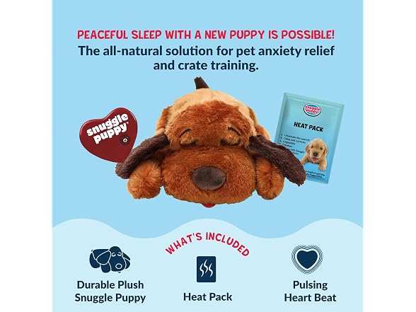 Snuggle Puppy Heartbeat Toy, Calming Comfort