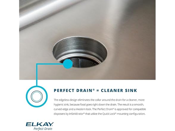 Elkay Single Bowl Top Mount Stainless with Perfect Drain