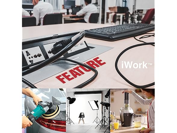 iWork 25 Ft Black Extension Cord 3 Prong