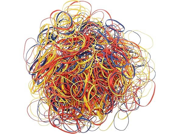 Amazon Basics Assorted Size and Color Rubber Bands
