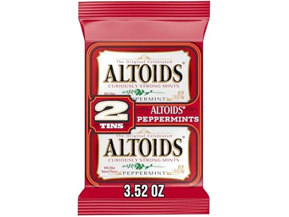 ALTOIDS Peppermint Breath Mint Tins, 3.52 Oz (Pack of 2)