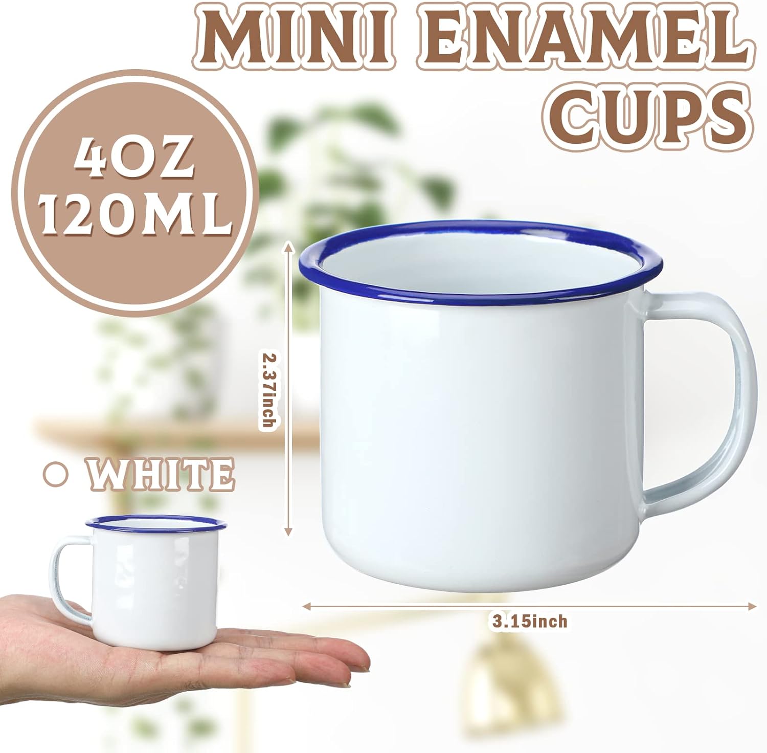 24 Pcs Mini Enamel Camping Coffee Mugs - Gallery 4
