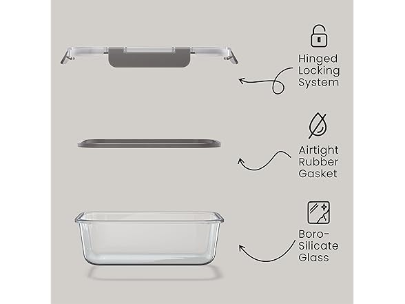 Bakken Borosilicate Glass Food Storage 16 Pieces