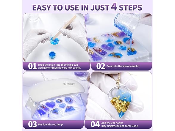 500g UV Resin Kit, Crystal Clear UV