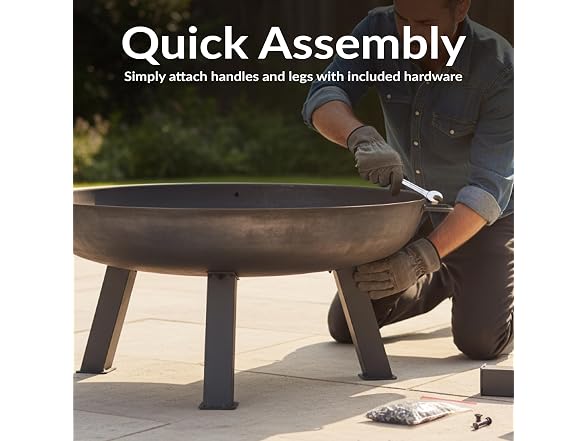 Sunnydaze Cast Iron Heavy Duty Large Fire Pit for Outside Wood Burning, 30"