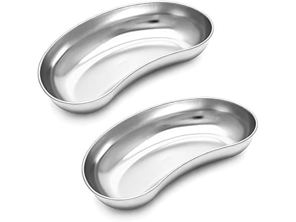 QWORK 2Pcs 8" SS Lab Instruments Trays