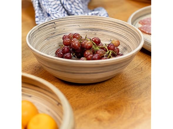 LEXA Bamboo 3-Piece Bowl Set – 12, 10 & 8 Inch