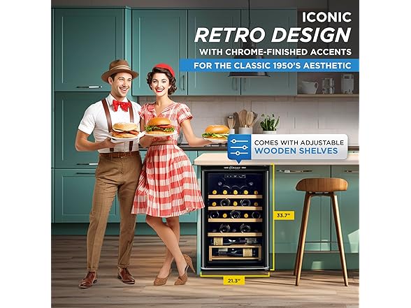 Unique Appliances Classic Retro 21" 28-Bottle Wine Cooler