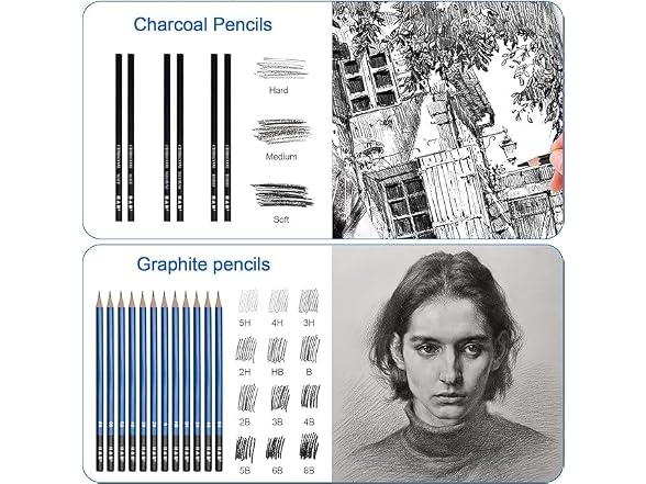 80PCS Drawing Set Sketching Kit, Art