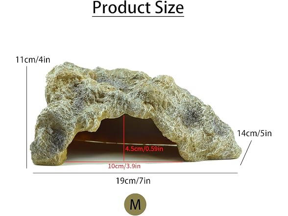 OMEM Reptile Rock Hide Cave Large Right-Angl