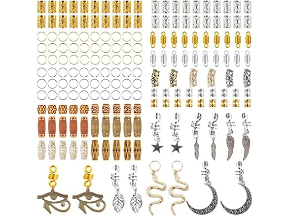 Nafaboig 180PCS Dreadlock Accessories