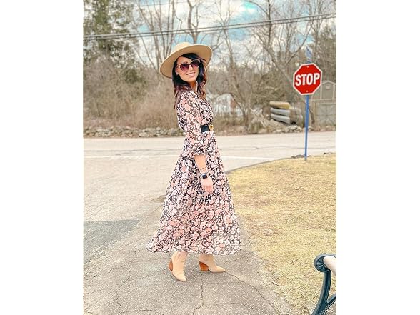 Blencot Women (S) Casual Boho V Neck Long Dress