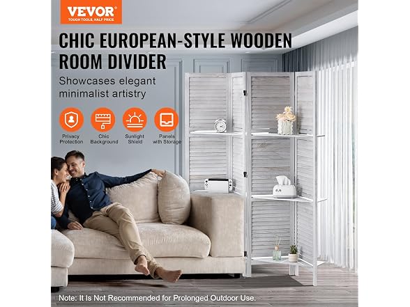 Wood Room Divider, 4 Panel Wood Folding