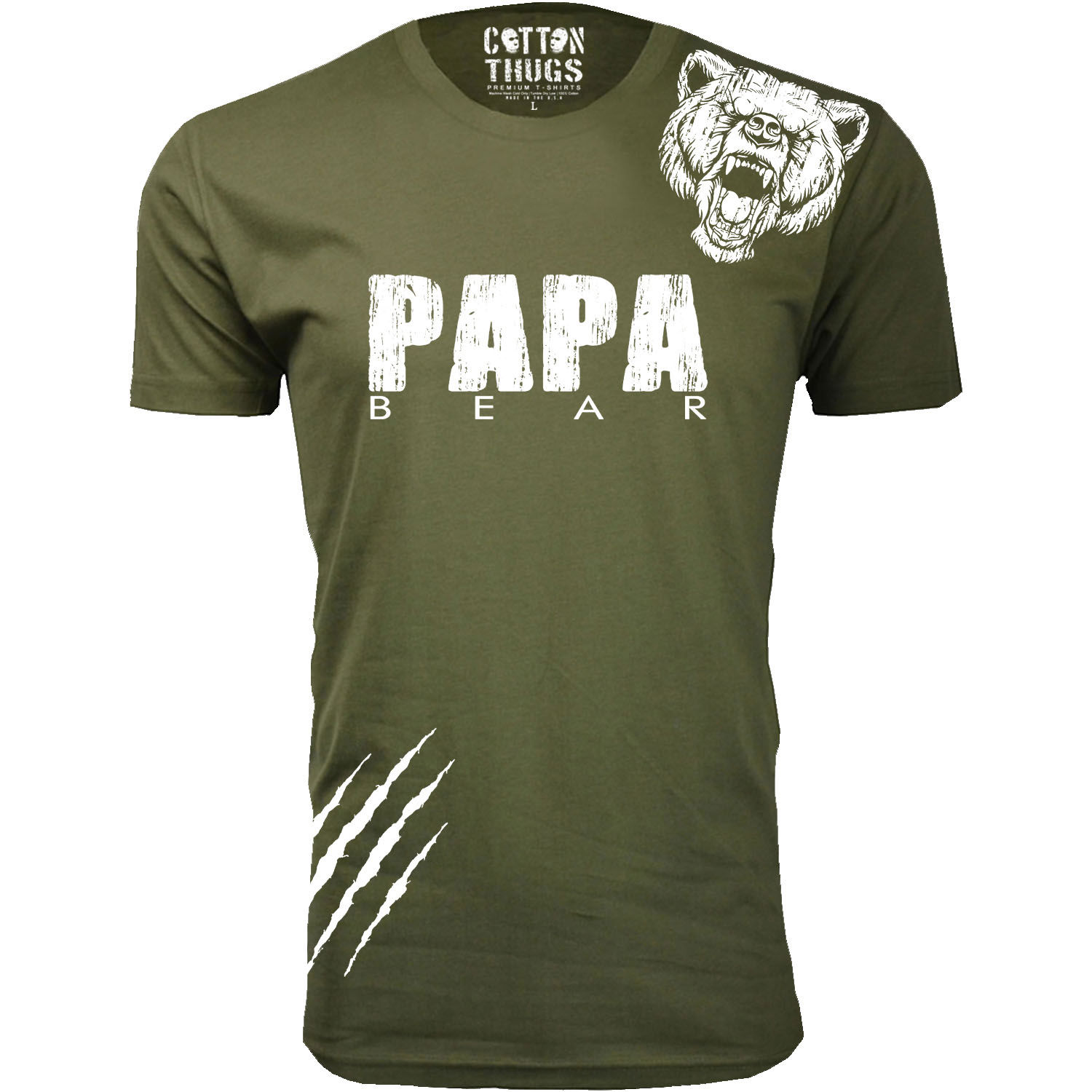 Papa Bear Scratch Father Day T-Shirt - Gallery 18