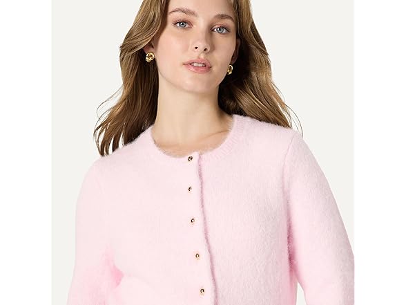 Women's Faux Mohair Button-Down Cardigan