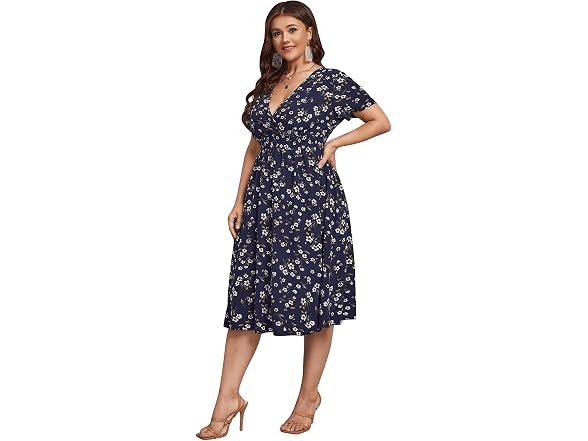 Floerns Women (3X-Large Husky) Boho V Neck Dress