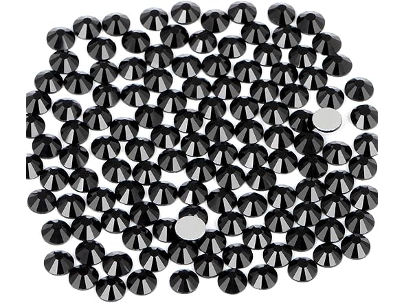 CMBYN Glue Fix Crystal Flatback Rhinestones Glass- Black